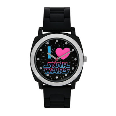 Star Wars® I Love Star Wars Womens Black Silicone Strap Watch