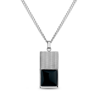 Steeltime Mens 18K Gold Stainless Steel Pendant Necklace