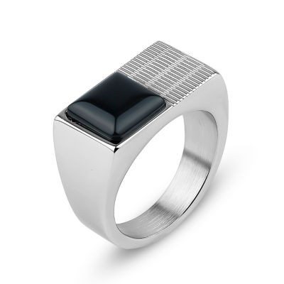 12MM Black Onyx Stainless Steel Band