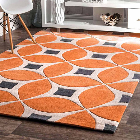 NuLoom Hand Tufted Gabriela Contemporary Rug, One Size, Orange