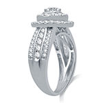 LIMITED EDITION! Womens 1 1/4 CT. T.W. Genuine White Diamond 10K White Gold Round Halo Engagement Ring