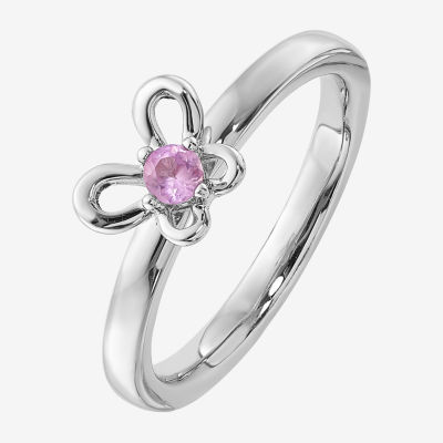 Womens Lab Created Sapphire Sterling Silver Stackable Ring