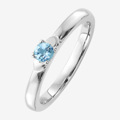 Womens Genuine Blue Topaz Sterling Silver Stackable Ring