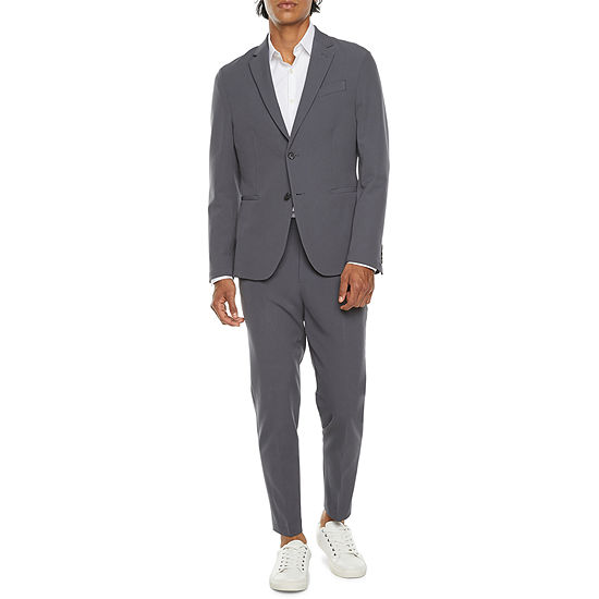 JF J.Ferrar 360 Washable Gray Stretch Slim Fit Suit Separates