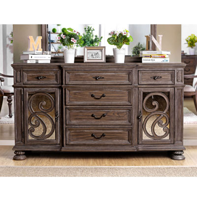 6 Drawer Rustic Wooden Server