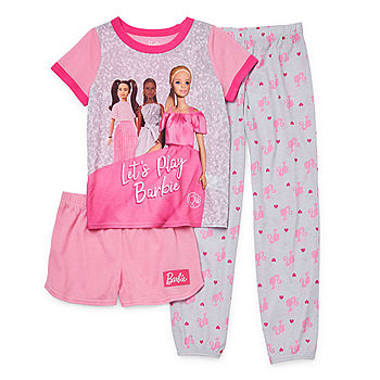 Sportman draagbaar merk Little & Big Girls 3-pc. Barbie Pajama Set, Color: Pink - JCPenney