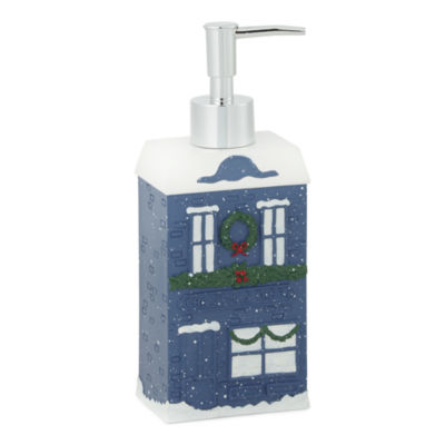Avanti Blue Christmas Village Soap Dispenser