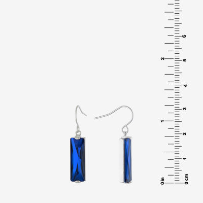 Sparkle Allure Red Crystal Pure Silver Over Brass Rectangular Drop Earrings
