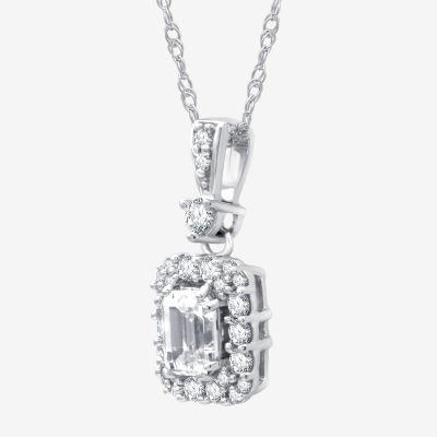 (G-H / Si1-I1) Womens 3/4 CT. T.W. Lab Grown White Diamond 10K White Gold Pendant Necklace