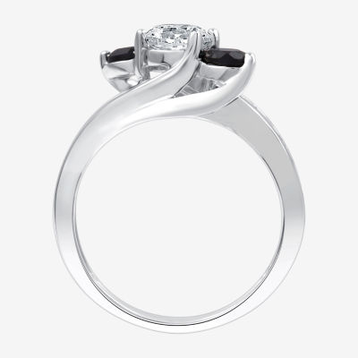 I Said Yes (H-I / I1) Womens 1 CT. T.W. Lab Grown White Diamond Sterling Silver Round Side Stone Engagement Ring