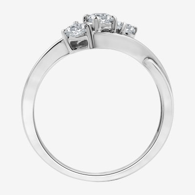 I Said Yes (H-I / I1) Womens 1/2 CT. T.W. Lab Grown White Diamond Sterling Silver Round 3-Stone Engagement Ring