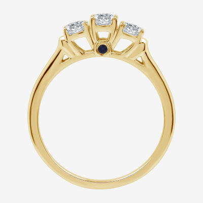 I Said Yes (H-I / I1) Womens 1/2 CT. T.W. Lab Grown White Diamond 14K Gold Over Silver Sterling Round 3-Stone Engagement Ring