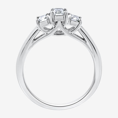 I Said Yes (H-I / I1) Womens 1 CT. T.W. Lab Grown White Diamond Sterling Silver 3-Stone Engagement Ring