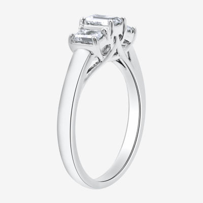 I Said Yes (H-I / I1) Womens 1 CT. T.W. Lab Grown White Diamond Sterling Silver 3-Stone Engagement Ring