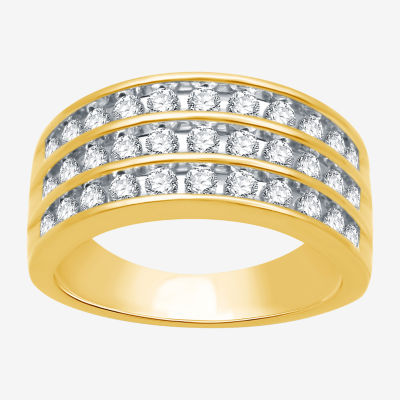 (H-I / Si2-I1) 1 CT. T.W. Lab Grown White Diamond 10K Gold Anniversary Side Stone Band