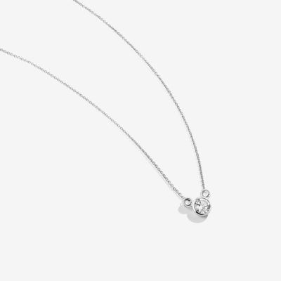 Disney Jewels Collection Womens Genuine White Topaz Sterling Silver Mickey Mouse Pendant Necklace