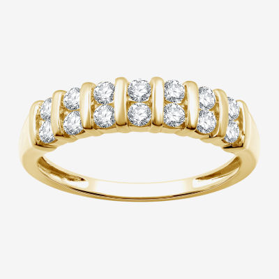 1/2 CT. T.W. Lab Grown White Diamond 14K Gold Over Silver Sterling Band