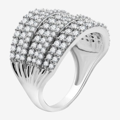 Womens 2 CT. T.W. Lab Grown White Diamond Sterling Silver Band