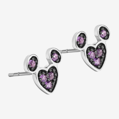 Disney Jewels Collection Gemstone Sterling Silver 10mm Mickey Mouse Stud Earrings