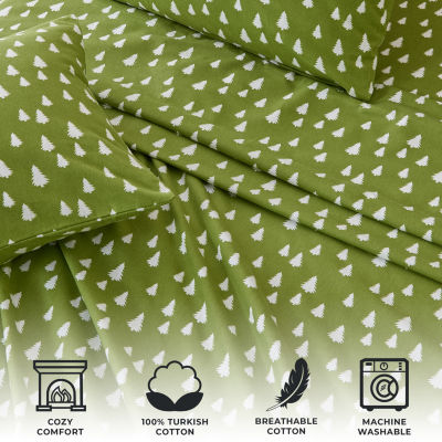 Linery Print Turkish Flannel Sheet Set
