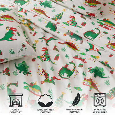 Linery Holiday Print Flannel Sheet Set