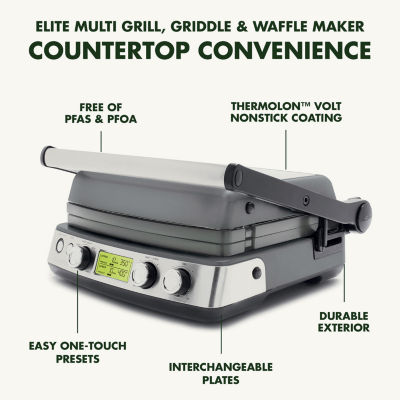 Greenpan Elite Contact He Multi Grill, Griddle, And Waffle Maker