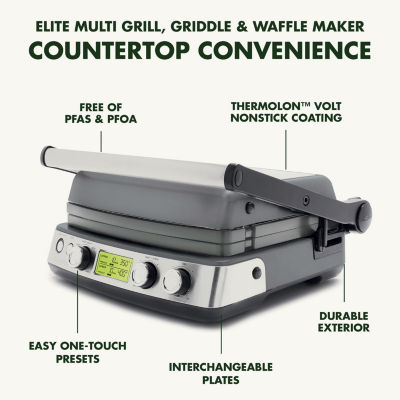 GreenPan Elite 7-in-1 Multi-Function Contact Grill & Griddle, Healthy Ceramic Nonstick