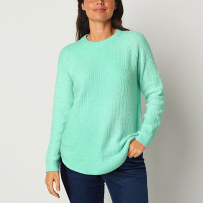 St. John's Bay Womens Crew Neck Long Sleeve Pullover Sweater