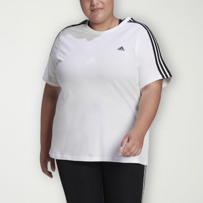 adidas Womens Crew Neck Short Sleeve T-Shirt Plus