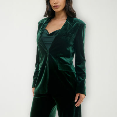 Premier Amour Velvet Womens Regular Fit Blazers