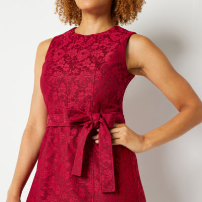 Melonie T Sleeveless Floral Lace Fit + Flare Dress