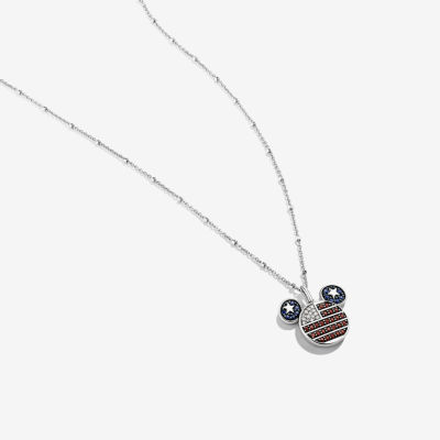 Disney Jewels Collection Womens Diamond Accent Genuine Red Garnet Sterling Silver Pendant Necklaces