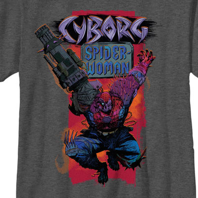 Disney Collection Little & Big Boys Crew Neck Short Sleeve Marvel Spiderman Graphic T-Shirt