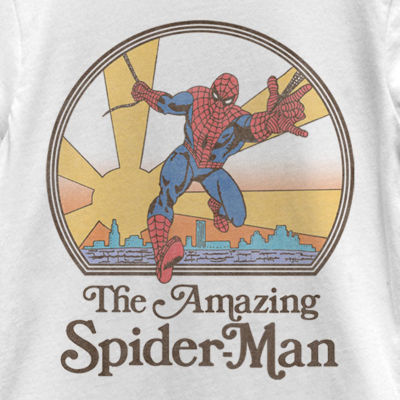 Disney Collection Little & Big Kid Girls Crew Neck Short Sleeve Regular Fit Marvel Spiderman Graphic T-Shirt