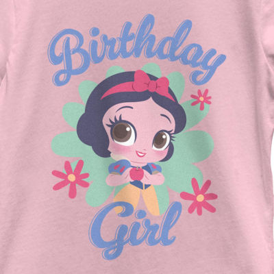 Disney Collection Little & Big Girls Crew Neck Short Sleeve Snow White Graphic T-Shirt