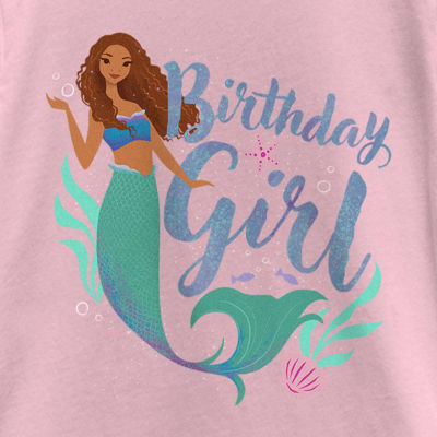 Disney Collection Little & Big Girls Crew Neck Short Sleeve The Mermaid Ariel Graphic T-Shirt