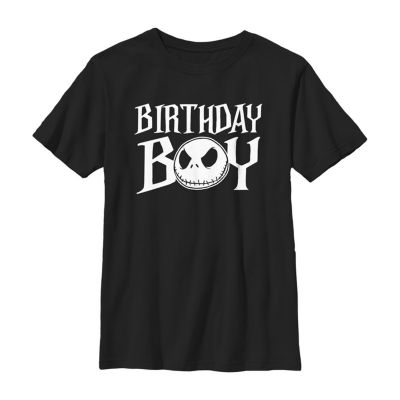 Disney Collection Little & Big Boys Crew Neck Short Sleeve Nightmare Before Christmas Graphic T-Shirt
