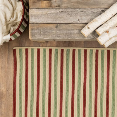 Colonial Mills Holiday Stripe Reversible Indoor Outdoor Rectangular Runner