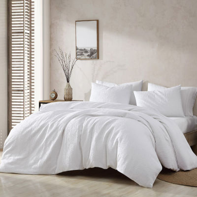 Laura Ashley Eyelet Ruffle White Microfiber Comforter Set - Bed