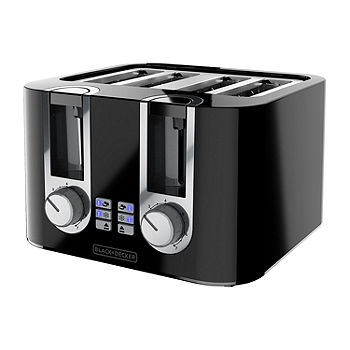 Black & Decker 4 Slice Toaster, Extra Wide Slots, Black, T4569B 