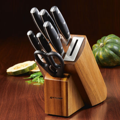 Anolon AlwaysSharp Japanese Steel 8-pc. Knife Block Set with Built-In Sharpener