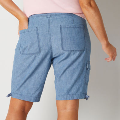 St. John's Bay Cargo Womens Mid Rise Bermuda Short-Plus