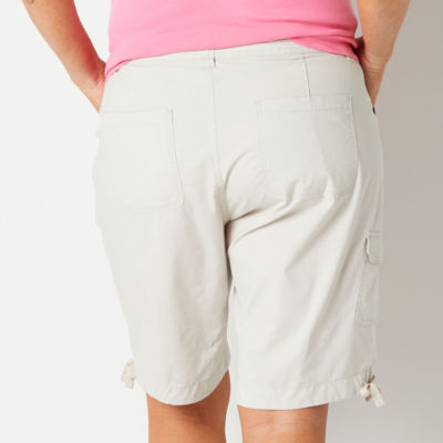 St. John's Bay Womens Mid Rise Adaptive Easy-on + Easy-off Bermuda Short-Plus