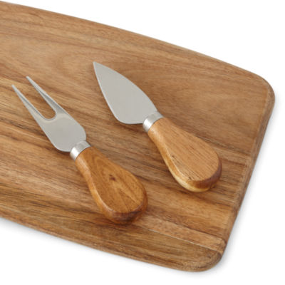 Cangshan 1027327 3-Piece Olive Wood Cheese Knife Set with Acacia Board