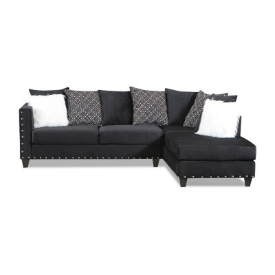 Megan Velvet Sofa and Chaise Sectional