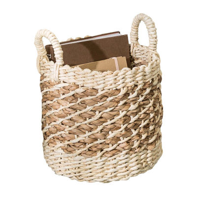 Honey-Can-Do Small Natural Tea Stained Wicker Storage Round Baskets