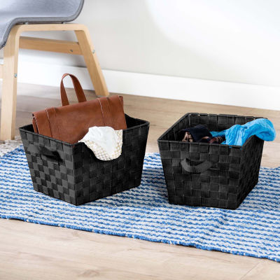 Honey-Can-Do Black Woven Storage 2-pc. Square Baskets