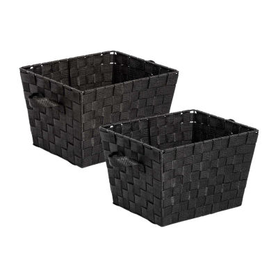 Honey-Can-Do Black Woven Storage 2-pc. Square Baskets