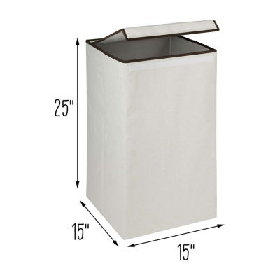 Honey-Can-Do Natural Square Folding Laundry Polyester Folding Single Compartment Hamper