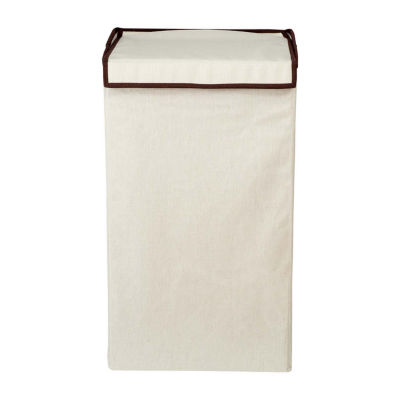 Honey-Can-Do Natural Square Folding Laundry Polyester Folding Single Compartment Hamper